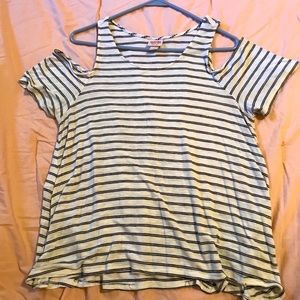 Striped Shirt with Cutouts